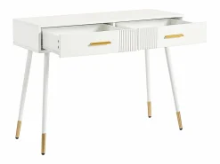 Hot Tocador - 100 x 40 x 76 cm - Escritorio con 2 cajones - Patas metálicas - MDF - (sin espejo) Tocador