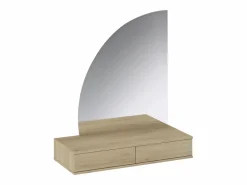 Vente-unique Tocador colgante con espejo LED 2 cajones - JINEZA