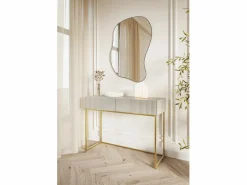 Best Tocador con dos cajones y patas de metal dorado - 110 cm - taupe (-beige) - VELDIO Tocador