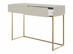Best Tocador con dos cajones y patas de metal dorado - 110 cm - taupe (-beige) - VELDIO Tocador