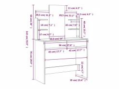 Sale vidaxl Tocador con espejo 96x39x142 cm Blanco