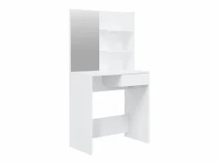 vidaxl Tocador con espejo brillante 74,5x40x141 cm