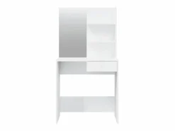vidaxl Tocador con espejo brillante 74,5x40x141 cm