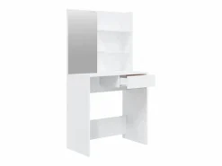 vidaxl Tocador con espejo brillante 74,5x40x141 cm