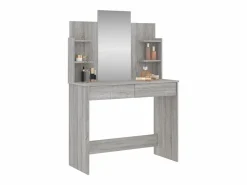 New Tocador con espejo color Sonoma 96x39x142 cm ES878812 Gris