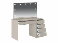 Vente-unique Tocador con espejo con LEDs 5 cajones color - JENEMI
