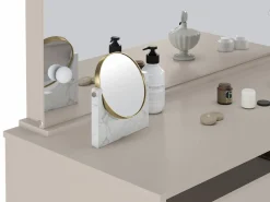 Vente-unique Tocador con espejo con LEDs 5 cajones color - JENEMI