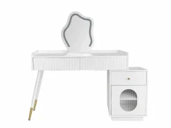 Merax Tocador con espejo LED - 100 x 40 x 75 cm - con 3 cajones + 1 puerta - sin taburete - aglomerado -