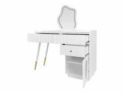 Merax Tocador con espejo LED - 100 x 40 x 75 cm - con 3 cajones + 1 puerta - sin taburete - aglomerado -