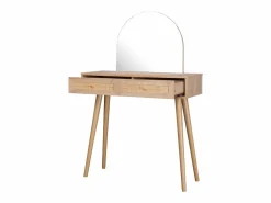 Clearance Tocador con espejo redondeado y 2 cajones de rejilla natural Muebles Niño