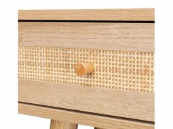 Clearance Tocador con espejo redondeado y 2 cajones de rejilla natural Muebles Niño