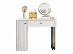 Sale ModernLuxe Tocador con espejo 100x40x116 cm - con iluminación LED 3 colores - con 1 cajón y 1 puerta - Blanco