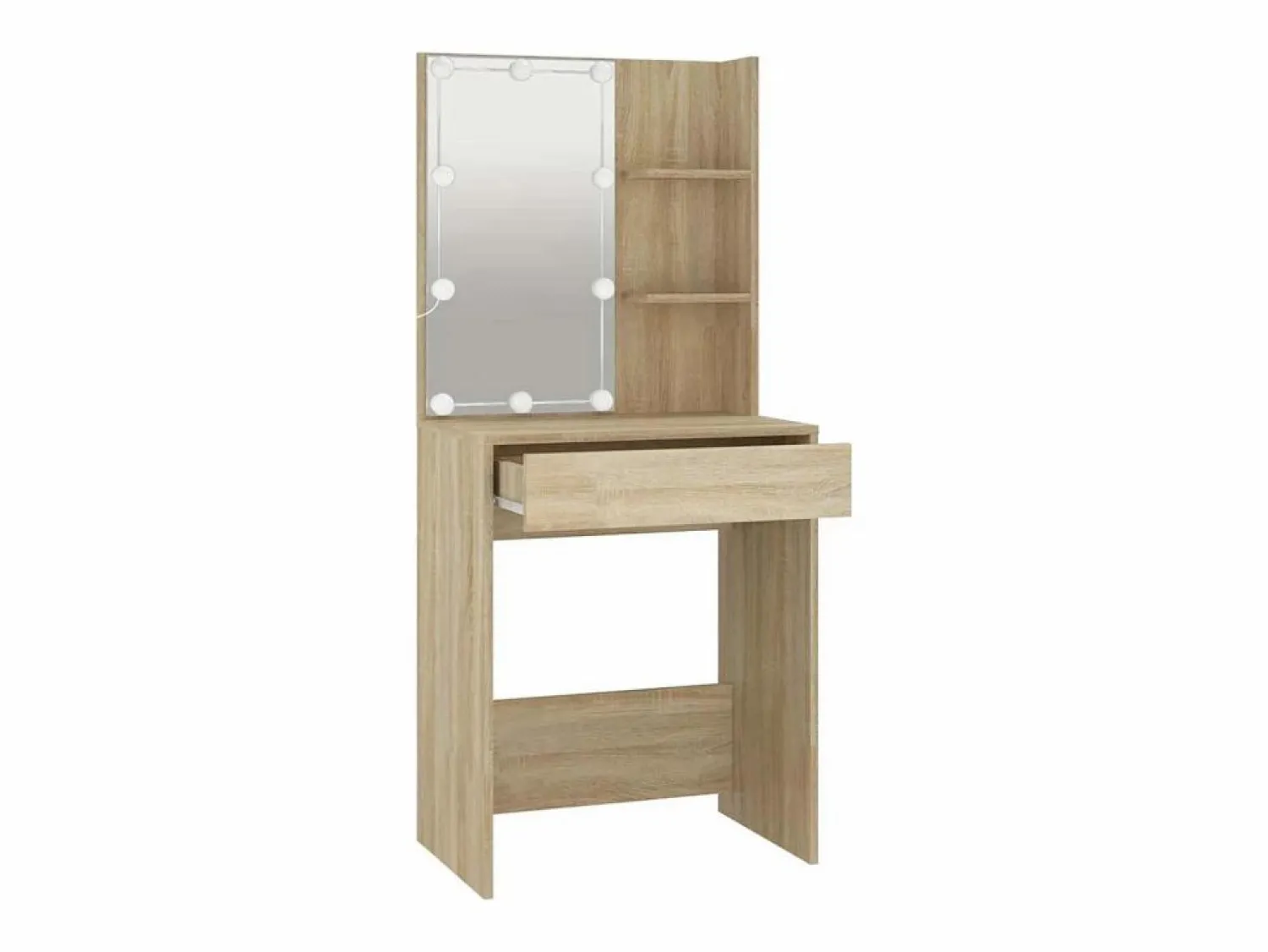 vidaxl Tocador con LED color roble Sonoma 60x40x140 cm Color natural claro