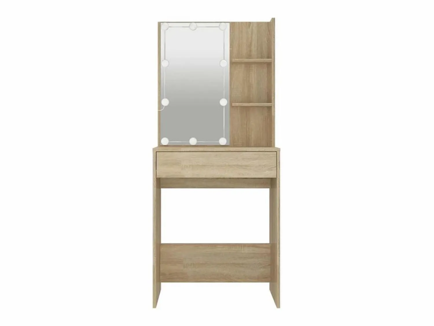 vidaxl Tocador con LED color roble Sonoma 60x40x140 cm Color natural claro