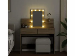 Discount Tocador con LED color roble Sonoma 100x40x130 cm ES516143 Marru00f3n