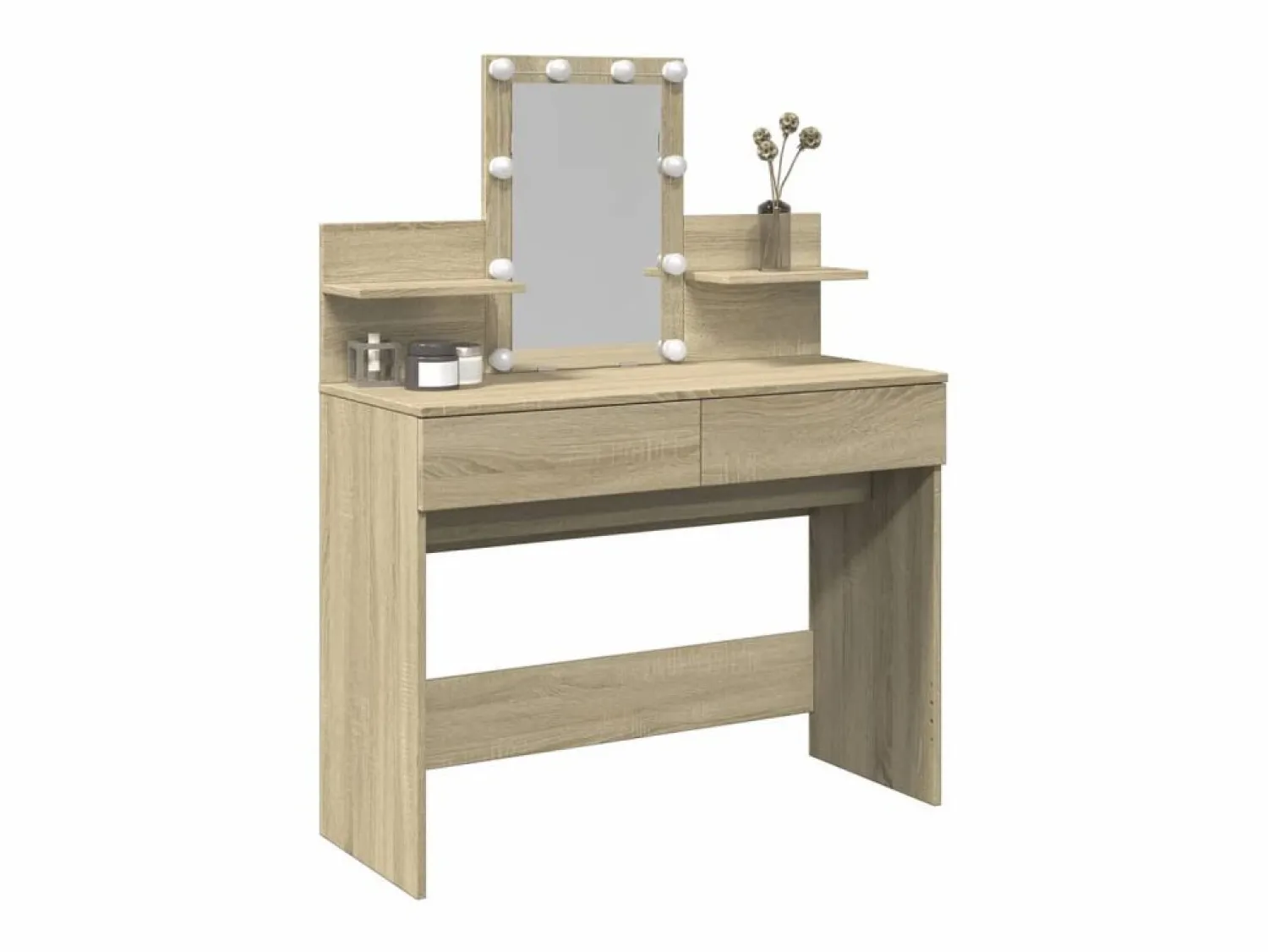 Discount Tocador con LED color roble Sonoma 100x40x130 cm ES516143 Marru00f3n