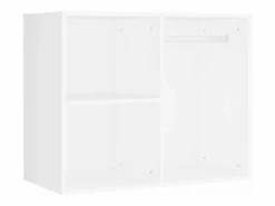 Best vidaxl Tocador con LED y 2 armarios madera contrachapada Blanco