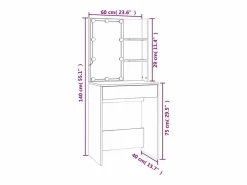 Discount vidaxl Tocador con LED y armario madera contrachapada Blanco