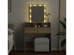 Discount Tocador con luces LED color roble Sonoma 80x41x144,5 cm ES810864 Tocador