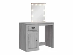 Online vidaxl Tocador con luces LED gris Sonoma 90x42x132,5 cm Color natural claro