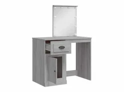 Online vidaxl Tocador con luces LED gris Sonoma 90x42x132,5 cm Color natural claro