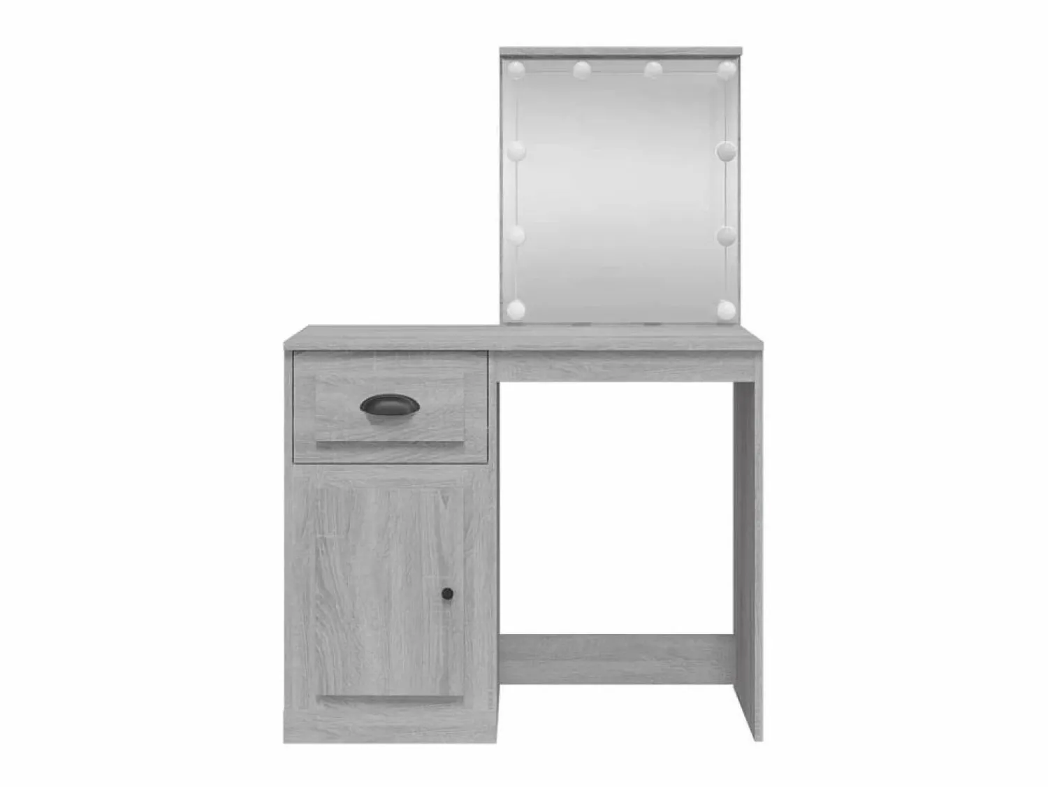 Online vidaxl Tocador con luces LED gris Sonoma 90x42x132,5 cm Color natural claro