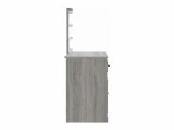 Online vidaxl Tocador con luces LED gris Sonoma 90x42x132,5 cm Color natural claro