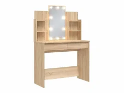 Sale vidaxl Tocador con luces LED roble Sonoma 96x40x142 cm Color natural claro
