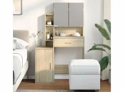 Tocador con mueble roble Sonoma 80x35x132 cm ES736550