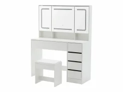 Hauss Spole Tocador con taburete, espejo y 5 cajones - Madera MDF -