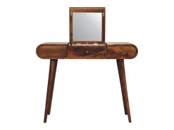 Tocador de castaño con espejo Artisan Furniture, 3 cajones, 1 espejo, marrón