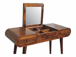Tocador de castaño con espejo Artisan Furniture, 3 cajones, 1 espejo, marrón