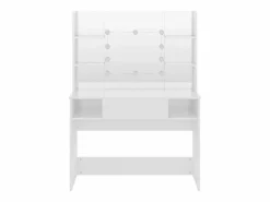 Tocador de maquillaje luces LED MDF brillo 100x40x135 cm ES583915