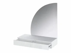 Best Vente-unique Tocador de pared con espejo LED y 2 cajones, - JINEZA Blanco