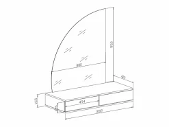 Best Vente-unique Tocador de pared con espejo LED y 2 cajones, - JINEZA Blanco
