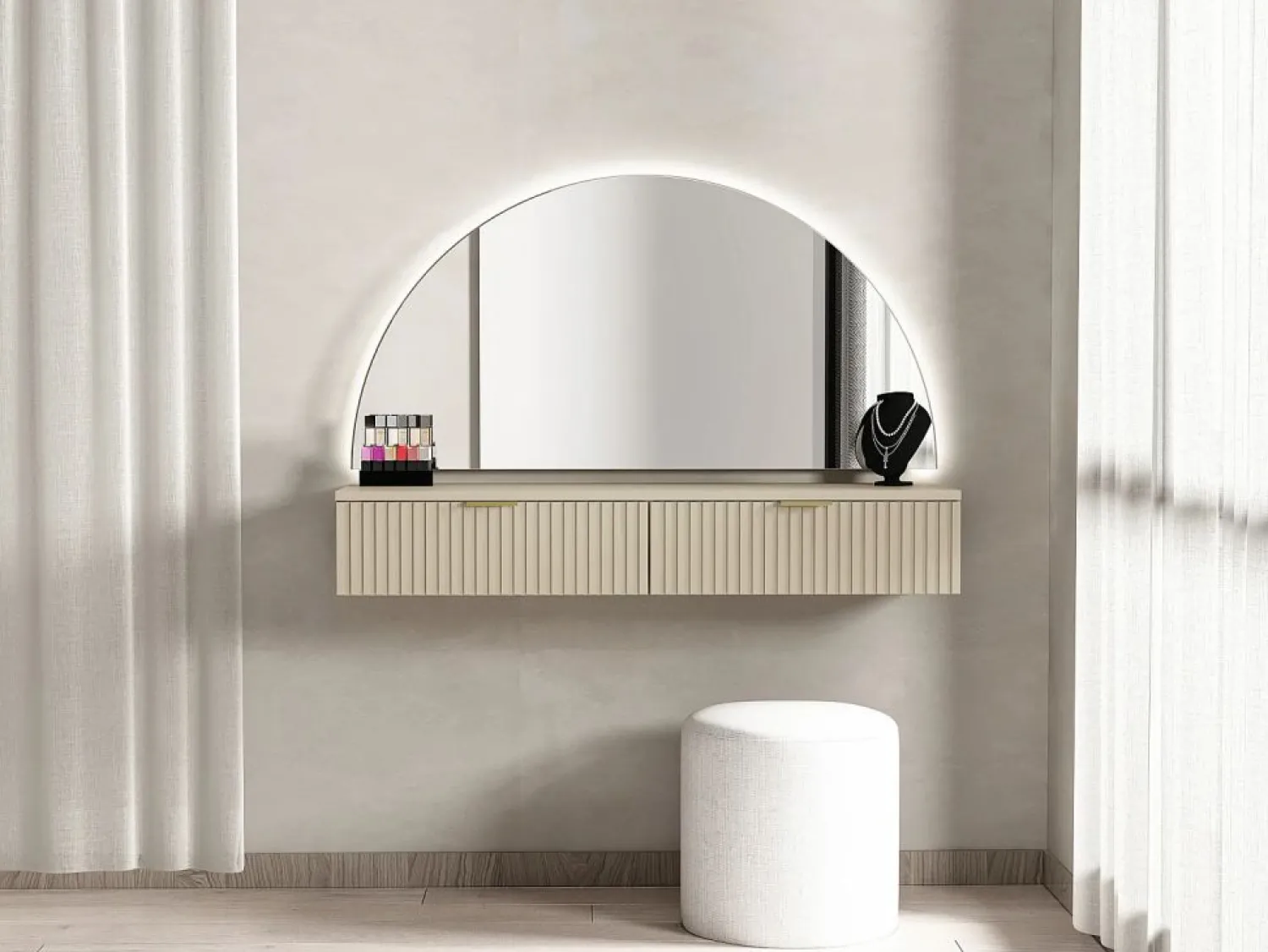 New Tocador flotante con espejo y LEDs y 2 cajones - FRALYN de Pascal Morabito Tocador