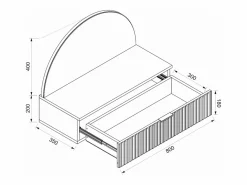Vente-unique Tocador flotante con espejo y LEDs y 1 cajón en - FRALYN de Pascal Morabito