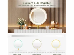 Hauss Spole Tocador moderno con espejo LED - con 3 cajones - 100 x 40 x 127 cm -