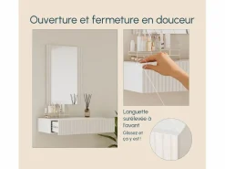 Discount MB Muebles Bonitos Tocador para Dormitorio en 80x42x97cm Velia Blanco