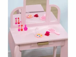 Outlet Homcom Tocador para niños 52x32x85 cm Rosa