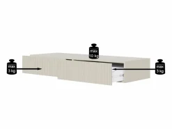 Sale SELSEY Tocador suspendido con 2 cajones - Gris beige - 110 cm - VELDIO Topo