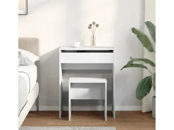 Tocador y taburete 60x40x113,5 cm Blanco