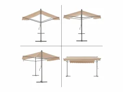 Helloshop26 Toldo autoportante de doble vertiente 300 x 300 x 260 cm arena 03_0008293