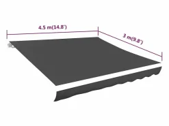 New Toldo de lona blanco 450x300 cm ES144904 Marquesina