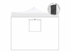 Toldo lateral impermeable de 3x2m con ventana para cenador retráctil de 3x3m