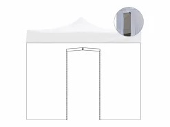 Hot Toldo lateral impermeable de 2x2m con puerta enrollable para cenador plegable Blanco