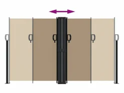 New Toldo lateral retráctil gris taupe 140x1200 cm ES354558 Topo