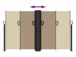 Toldo lateral retráctil gris taupe 140x1000 cm ES863891
