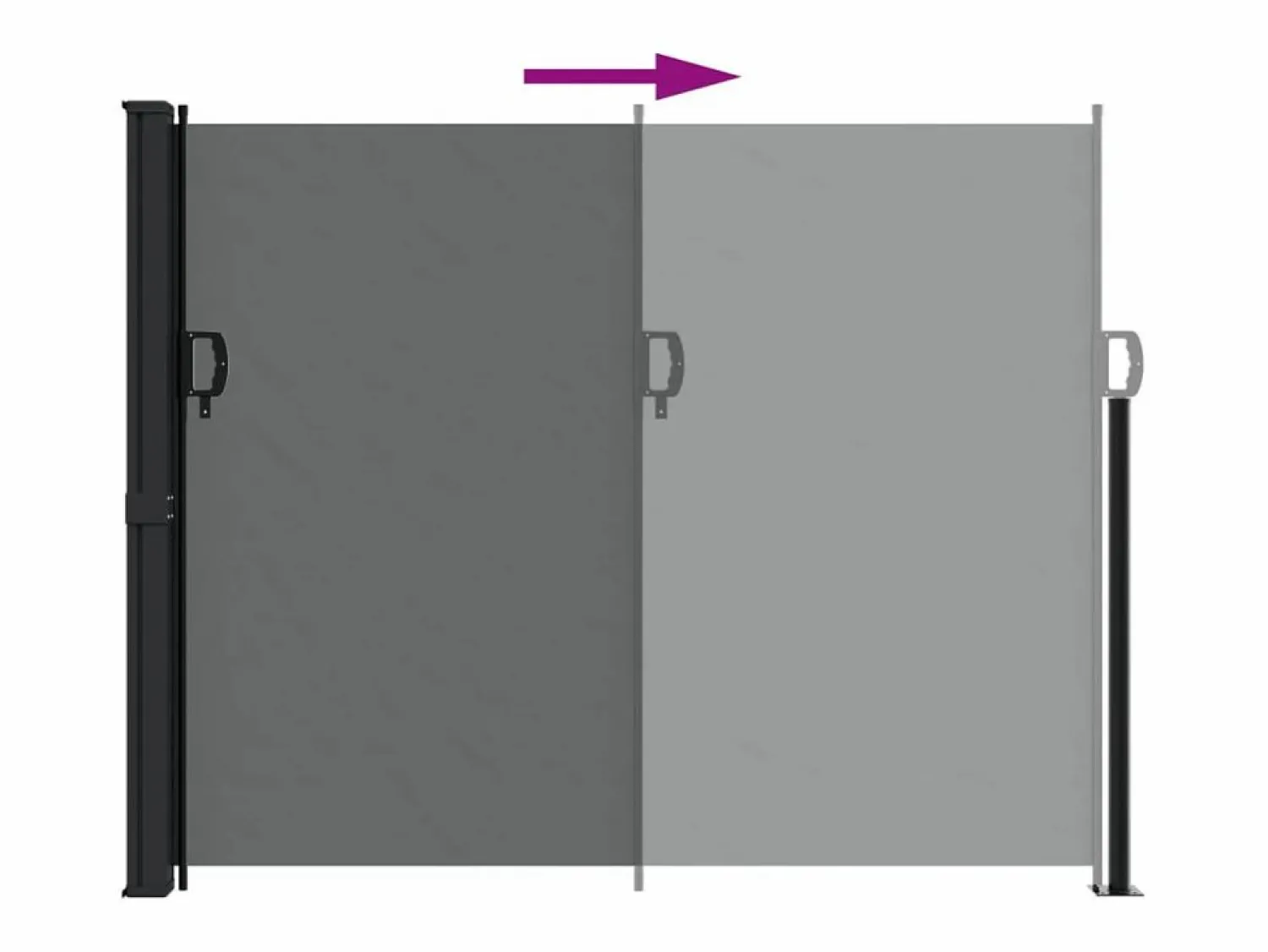 Discount Toldo lateral retráctil 160x300 cm ES741386 Gris antracita
