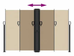Clearance Toldo lateral retráctil gris taupe 160x1000 cm ES917429 Topo